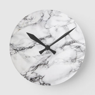 Reloj Redondo Mediano Mármol blanco gris