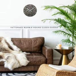 Reloj Redondo Mediano Mármol con estacas