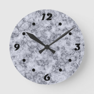 Reloj Redondo Mediano Mármol gris azul
