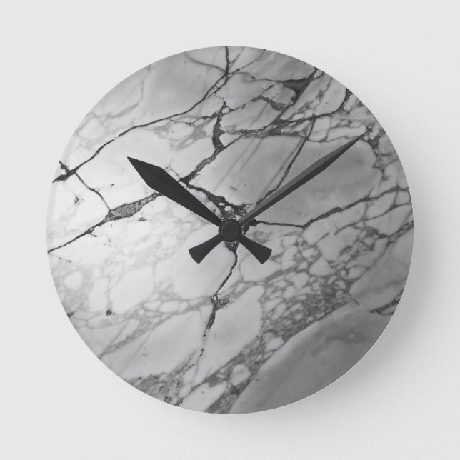 Reloj Redondo Mediano Mármol italiano #3 (Mármol falso) #textura de márm (Anverso)