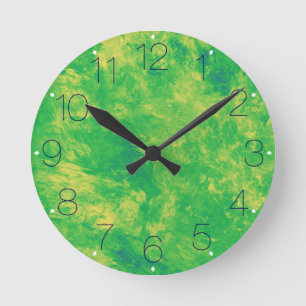 Reloj Redondo Mediano Mármol limón limón con números