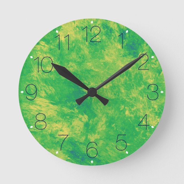 Reloj Redondo Mediano Mármol limón limón con números (Anverso)