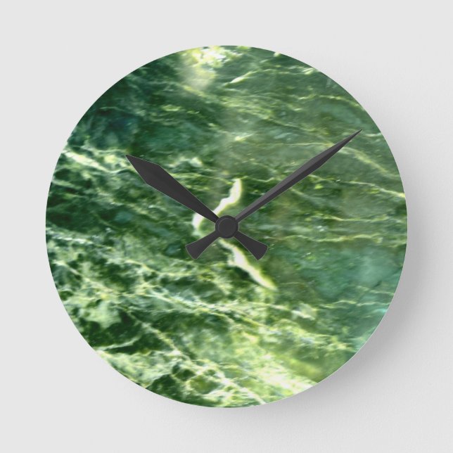Reloj Redondo Mediano Mármol verde verde (Anverso)