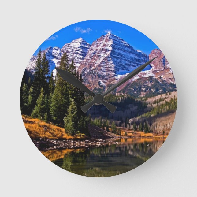 Reloj Redondo Mediano Maroon Bells (Anverso)