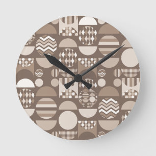 Reloj Redondo Mediano Marrón Tierra Neutral Nórdico Escandinavo