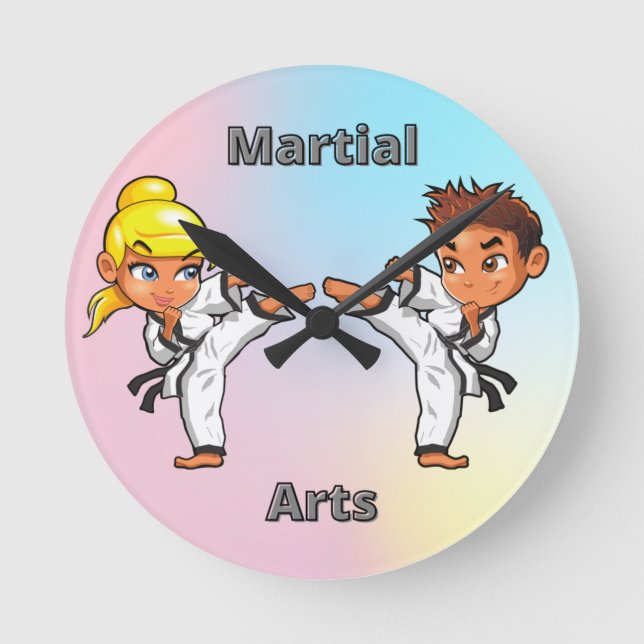 Reloj Redondo Mediano Martial Arts Boy and Girl   (Anverso)
