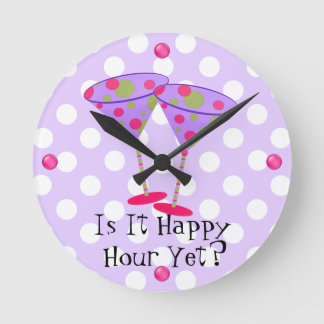 Reloj Redondo Mediano Martini Glasses Happy Hour Wall Clock
