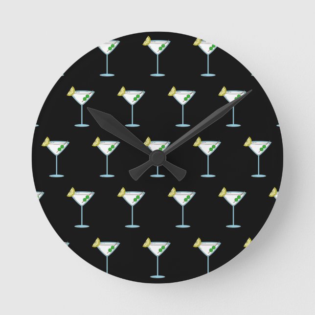 Reloj Redondo Mediano Martini Lovers Cocktail Glass Bartender Alcohol (Anverso)