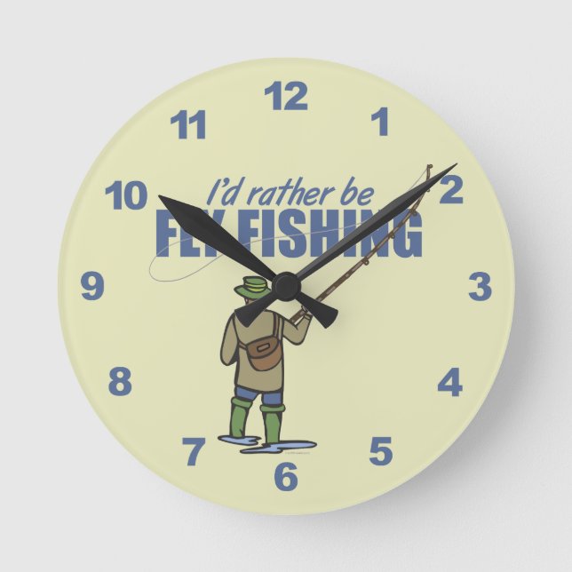 Reloj Redondo Mediano Más bien ser pesca de mosca (Anverso)