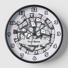 Reloj Redondo Mediano Más bien tocar dominoes