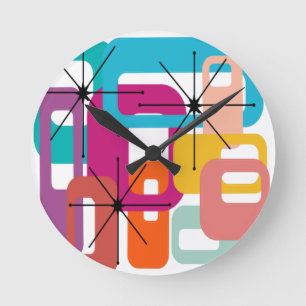 Reloj Redondo Mediano Más Rectángulos y estallidos