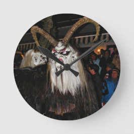 Reloj Redondo Mediano Máscara de diablo japonés con cuernos