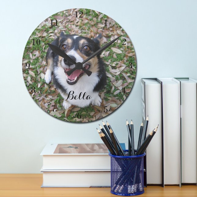 Reloj Redondo Mediano Mascota de fotos de perros Personalizados (Subido por el creador)