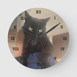 Reloj Redondo Mediano Mascotas de fotos personalizadas Familia Cree la s