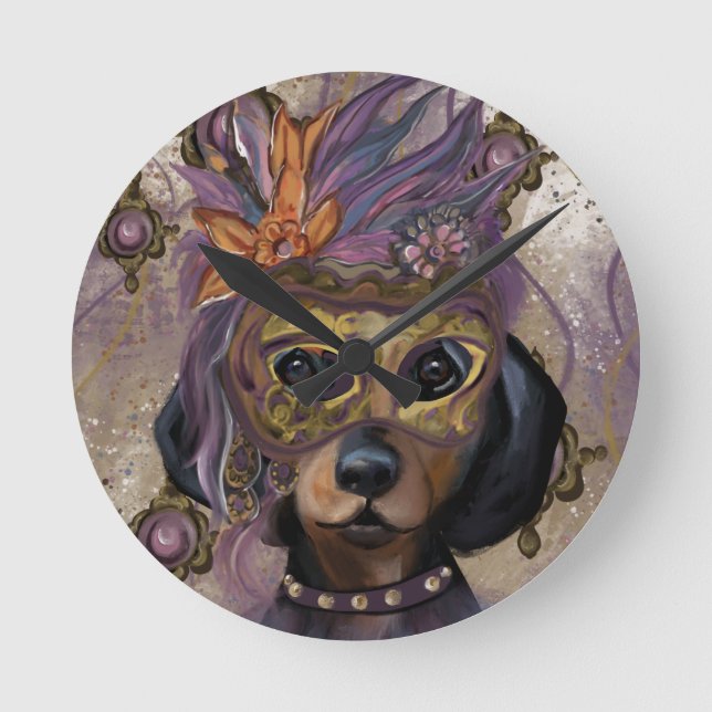 RELOJ REDONDO MEDIANO MASQUERADE DOXIE ART (Anverso)