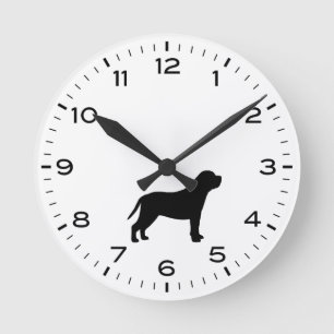 Reloj Redondo Mediano Mastiff Perro Raza Silhouette