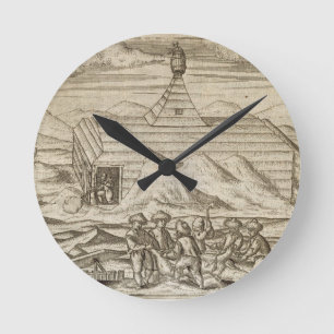 Reloj Redondo Mediano Matanza del equipo y osos el pelar, fuera del cabi