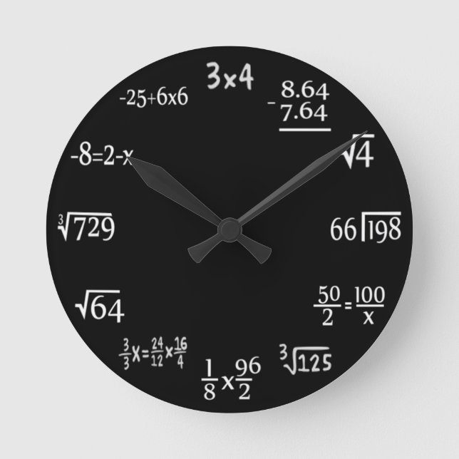 Reloj Redondo Mediano Matemáticas (Anverso)