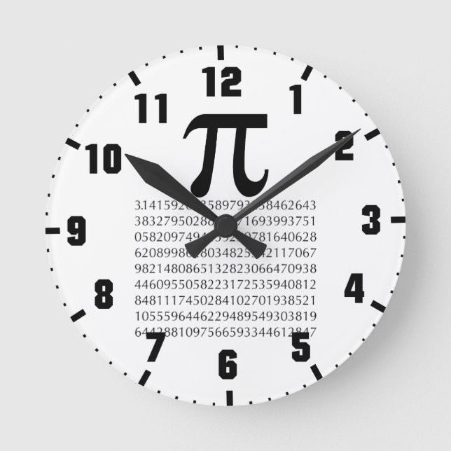 Reloj Redondo Mediano matemáticas de pi (Anverso)