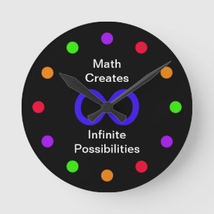 Reloj Redondo Mediano Math Clock -- Math Creates Infinite Possibilities