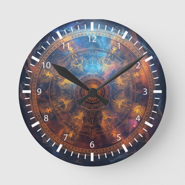 Reloj Redondo Mediano Matriz de Halo Cuántico (Anverso)