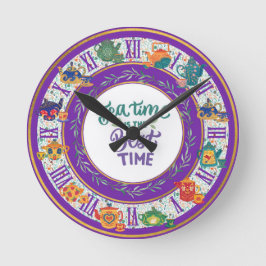 Reloj Redondo Mediano Máximalista Decoración de cocina Teatime Personali