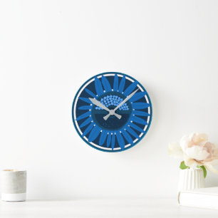 Reloj Redondo Mediano Mazipoodles Girasol Luz del Sol: Azul 2