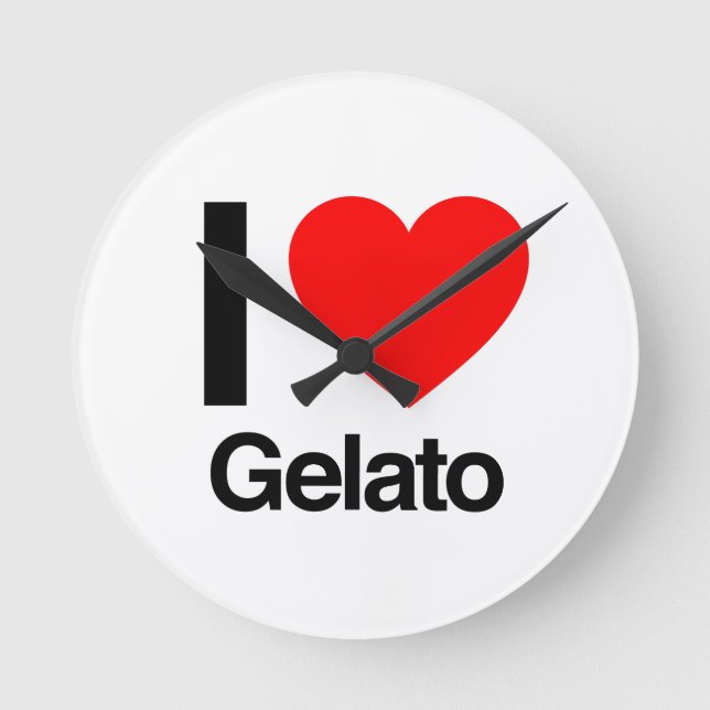 Reloj Redondo Mediano me encanta el gelato (Anverso)