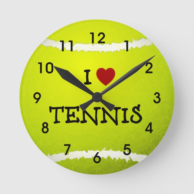Reloj Redondo Mediano Me encanta el tenis - la bola de tenis (Anverso)