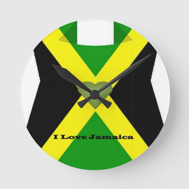 Reloj Redondo Mediano Me encanta que Jamaica tenga un buen día y una mej (Anverso)