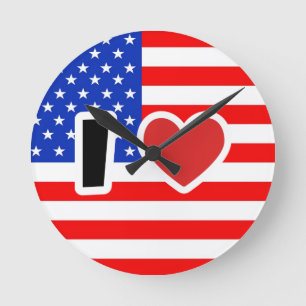 Reloj Redondo Mediano Me encantan los Estados Unidos