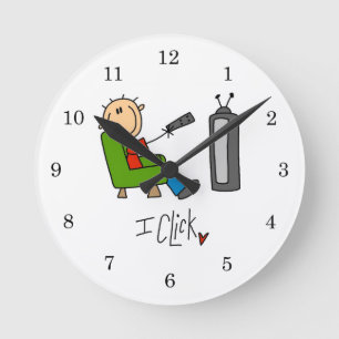 Reloj Redondo Mediano Me Hago Adicto a la TV