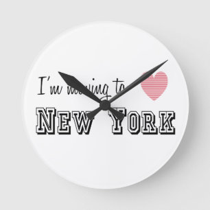Reloj Redondo Mediano Me mudo a Nueva York