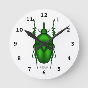 Reloj Redondo Mediano Mecynorhina torquata personalizado ilustracion