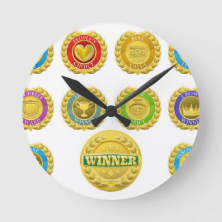 Reloj Redondo Mediano Medallas de los ganadores