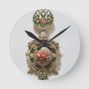 Reloj Redondo Mediano Medallón esmaltado que representa el escudo de