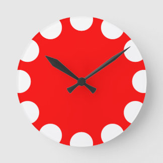 Reloj Redondo Mediano Media luna de color - Blanco con rojo