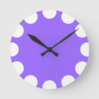Reloj Redondo Mediano Media luna de color - Blanco con violeta