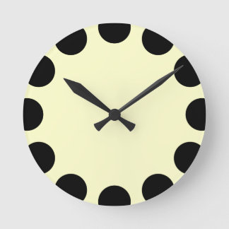 Reloj Redondo Mediano Media luna de color - negro y crema