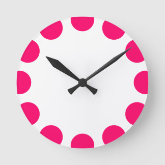 Reloj Redondo Mediano Media luna de color - Neón rojo con blanco