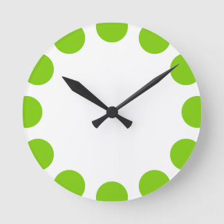 Reloj Redondo Mediano Media luna de color - Verde marciano con blanco