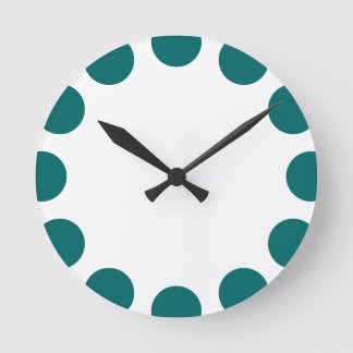 Reloj Redondo Mediano Media luna de color - Verde mosca con blanco