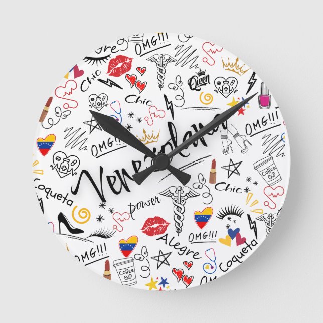 Reloj Redondo Mediano Médica General Venezolana | Orgullo Profesional ve (Anverso)