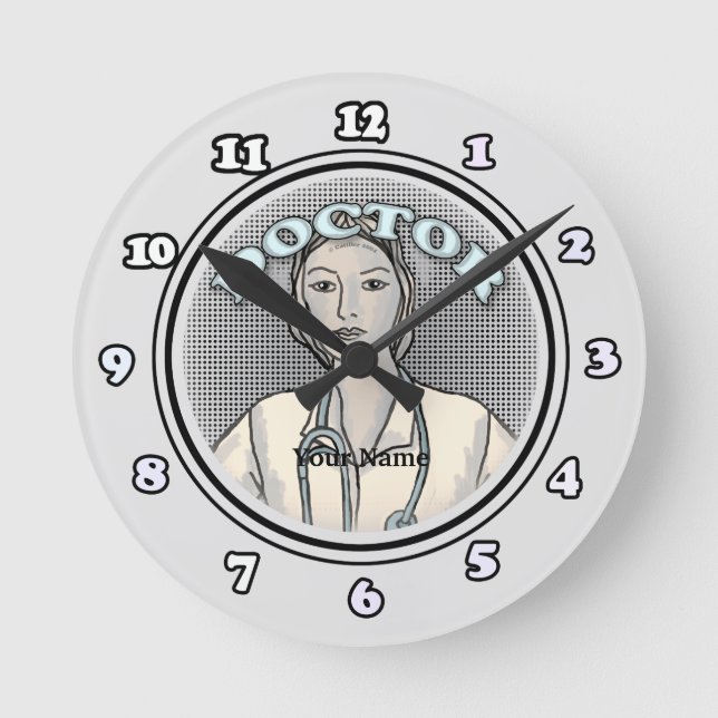 Reloj Redondo Mediano Médica retro (Anverso)