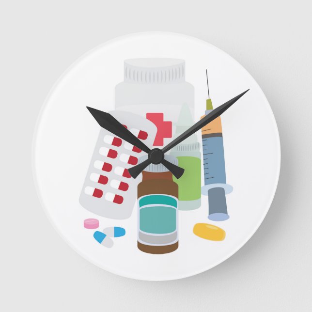 Reloj Redondo Mediano Medicamentos (Anverso)