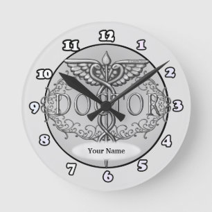Reloj Redondo Mediano Médico de plata 