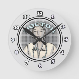 Reloj Redondo Mediano Médico femenina retro