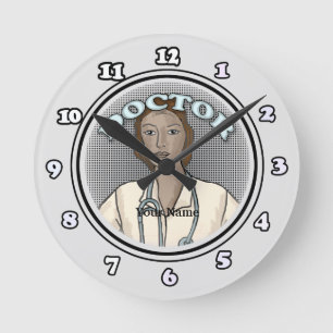 Reloj Redondo Mediano Médico negra retro
