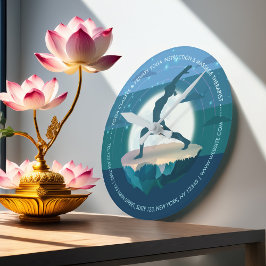 Reloj Redondo Mediano Meditación del instructor de yoga Pose Moon Flying