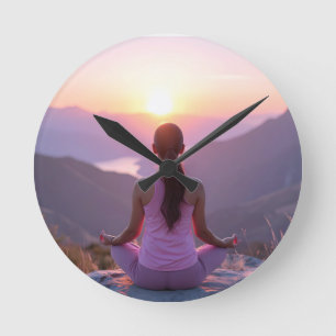 Reloj Redondo Mediano Meditación - Equilibrio Interior - Yoga